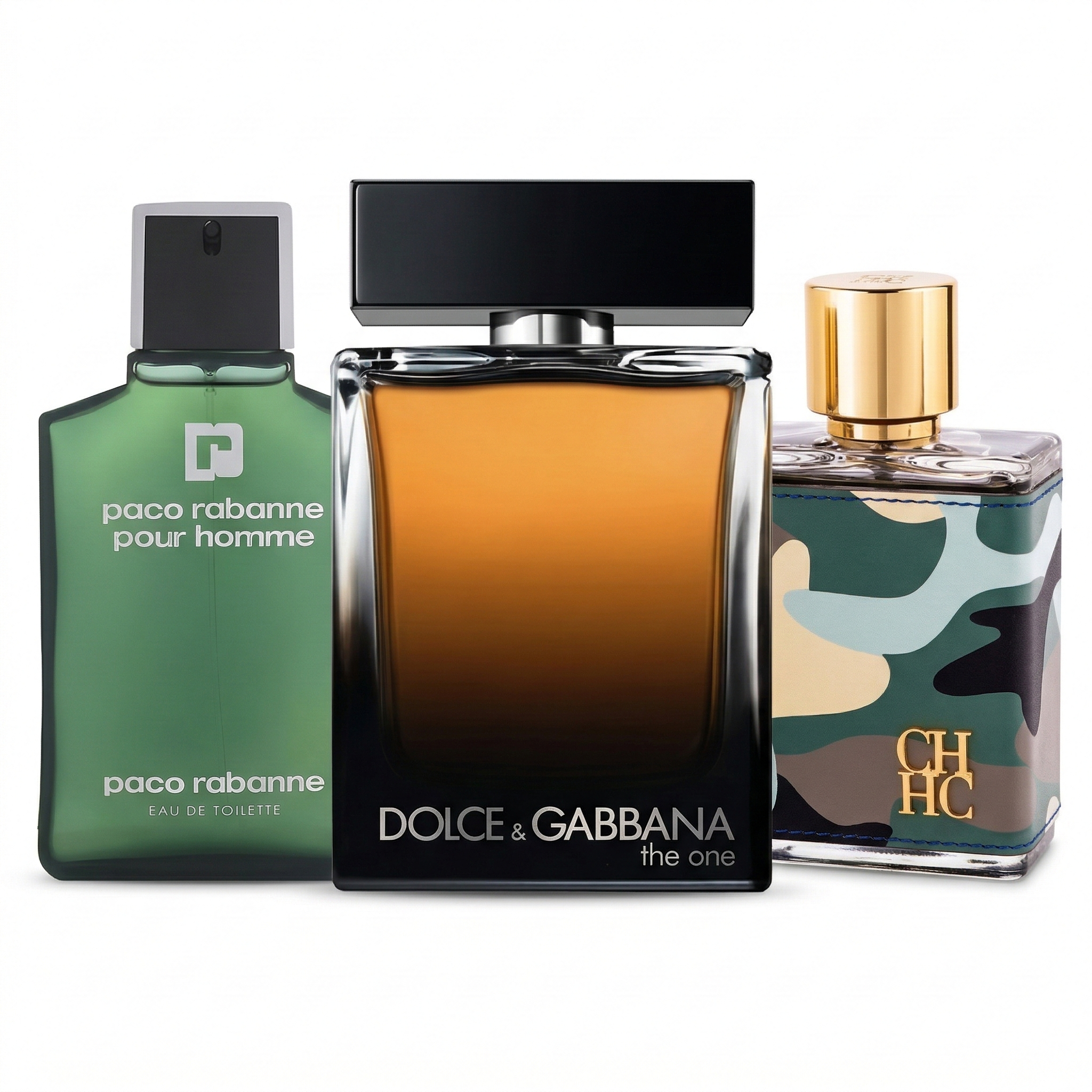 Zestaw 3 Perfum | CH Men Africa Carolina Herrera, The One Dolce & Gabbana, Pour Homme Paco Rabanne – 100ml