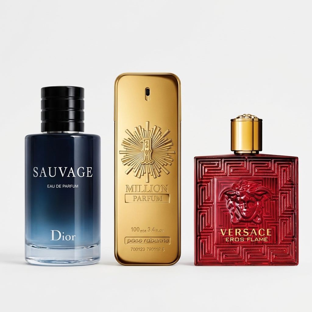 Zestaw 3 Perfum | Sauvage Dior, 1 Million Paco Rabanne, Eros Flame Versace – 100ml