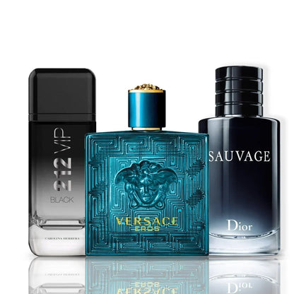 Zestaw 3 Perfum | Versace Eros + Sauvage Dior + 212 Vip Blac